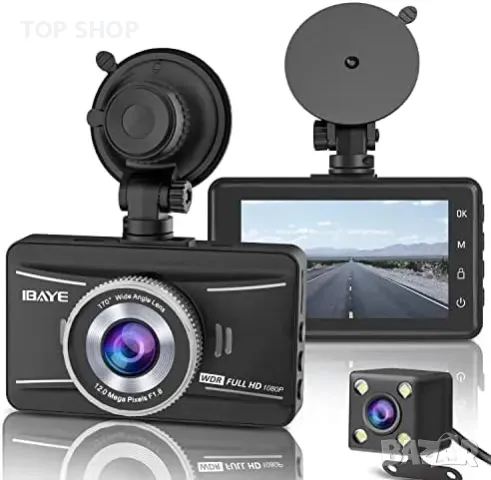 Нова 1080P Full HD Dual Dash Cam предна и задна камера, нощно виждане, снимка 1 - Друга електроника - 49239121