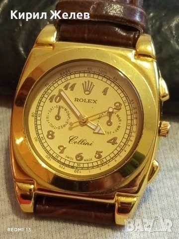 Класически модел мъжки часовник ROLEX Gellini с кожена каишка 32269, снимка 5 - Мъжки - 53491337
