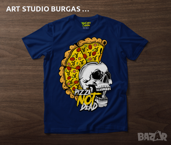 Тениска унисекс Pizza Not Dead "MADCOLORS COLLECTION", снимка 5 - Тениски - 36389353