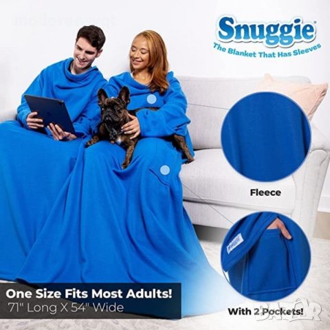 Одеяло с ръкави snuggie, снимка 8 - Олекотени завивки и одеяла - 43187092