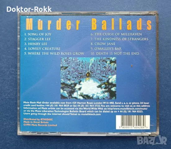 nick cave and the bad seeds - murder ballads 1996 CD, снимка 3 - CD дискове - 49760456