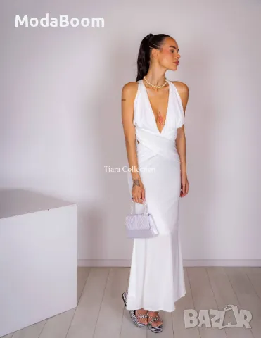 Бяла дълга дамска рокля , снимка 3 - Рокли - 48076793