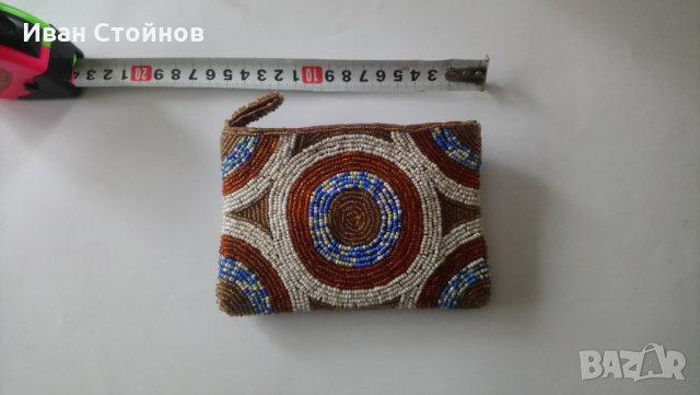 Портмоне с мъниста - седеф