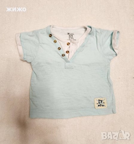 Бебешки к-т за момче 3/6месеца Zara, риза, къси панталонки, блуза , снимка 6 - Комплекти за бебе - 38186202