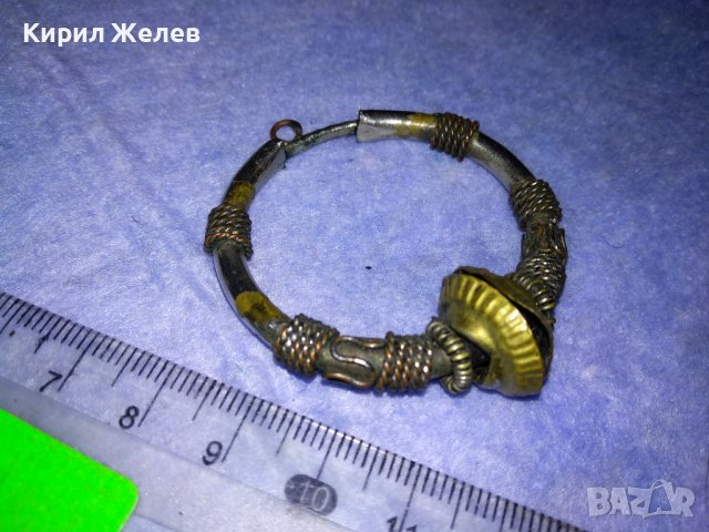 СТАРИННА СРЕБРИСТА ЕтноАРТ ВИСУЛКА МЕД МЕСИНГ СТОМАНА РЪЧНА МАЙСТОРСКА ОРНАМЕНТИРАНА ИЗРАБОТКА 28035, снимка 8 - Антикварни и старинни предмети - 40684987