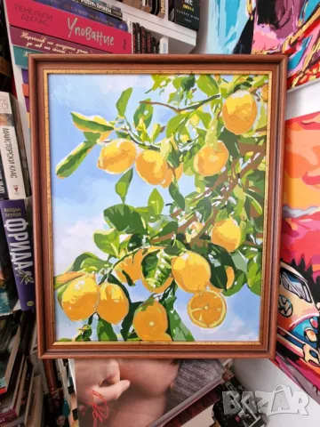 🍋 Свежест, която говори със слънцето ☀️ - Слънчеви Лимони 46х57, снимка 3 - Картини - 50033040
