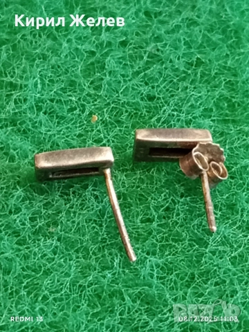 Винтидж сребърни обеци с седеф 38913, снимка 6 - Обеци - 52687006