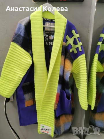 Шантаво различно и нетипично цветно палто, снимка 2 - Палта, манта - 52650087