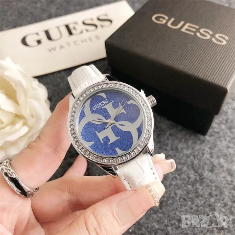 Дамски ръчен часовник Guess с кожена верижка, снимка 7 - Дамски - 52221048