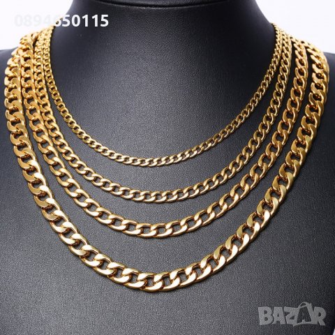 Ланец синджир верижка от медицинска стомана цвят сребро/злато сребърен/златен сребърна/златна 18К, снимка 7 - Колиета, медальони, синджири - 36948699