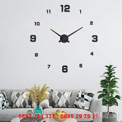 3D стенен часовник голям размер огледални - МОДЕЛ 4205, снимка 9 - Други стоки за дома - 28269578