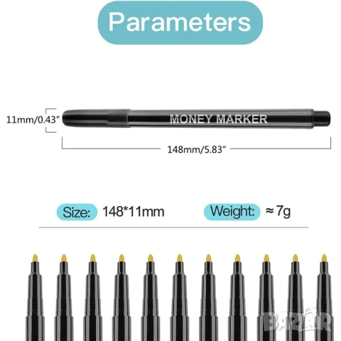 Химикалка за откриване на фалшиви банкноти, снимка 2 - Ученически пособия, канцеларски материали - 53466442