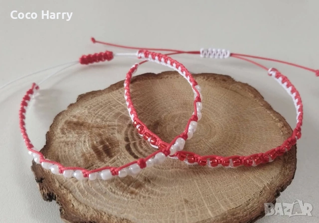 Комплект мартеници гривни, ръчно изработени , снимка 2 - Ръчно изработени сувенири - 53370878