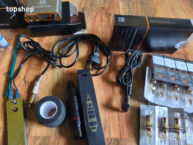 Комплект за татуировки Blackbudda Tattoo Gun kit - професионален комплект 100% работещо..., снимка 5 - Друго оборудване - 51595300