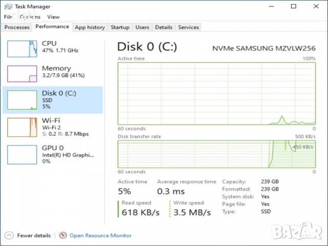 Лаптоп Lenovo ThinkPad X270 i5-6300U 2.40GHz/RAM 8GB/SSD 256GB/HDMI/Web-Камера, снимка 9 - Лаптопи за работа - 39323202