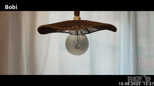 Плетени висящи полилеи , снимка 2 - Лампи за таван - 51327301