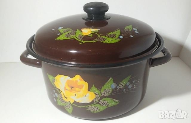 2 ретро емайлирани тенджери с капак