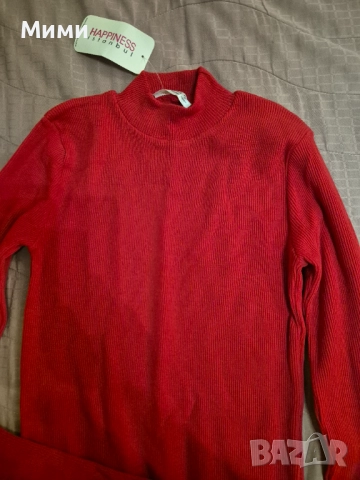 Нова червена рокля машинно плетиво , снимка 3 - Рокли - 52529654