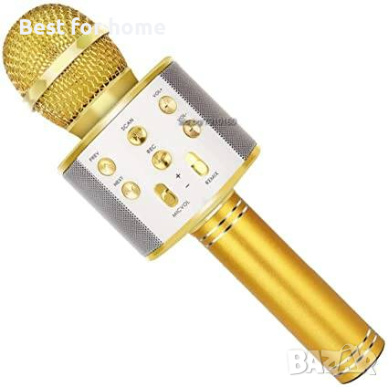 Блутут Караоке Микрофон с вграден говорител- златен, снимка 6 - Караоке - 36481651
