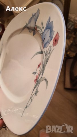 Winterling Нежно Порцеланова плато, син кант. Отлично!, снимка 4 - Чинии - 36624287