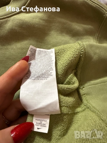 Спортна ватирана памук памучна  зелена блуза Nike nike 100% оригинал , снимка 4 - Спортни екипи - 52497929