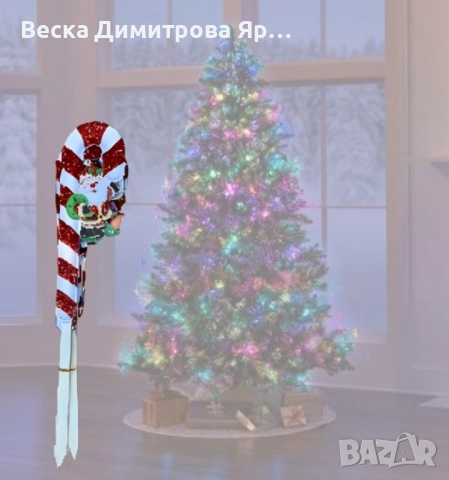 Празнична магия с Коледна украса на пръчка - Захарно бастунче с вълшебен дизайн, снимка 4 - Декорация за дома - 52289961