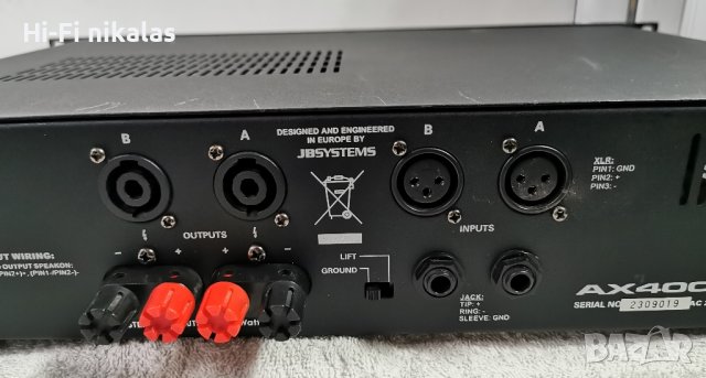 Крайно стъпало усилвател JBSYSTEMS AX400, снимка 6 - Ресийвъри, усилватели, смесителни пултове - 43131370