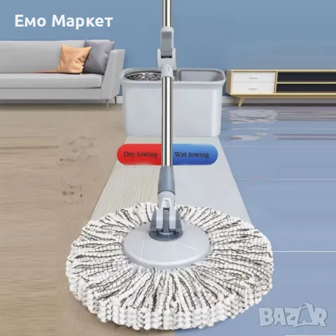Модерна кофа за моп с автоматично въртене, снимка 3 - Мопове, кофи, четки и метли - 49766254