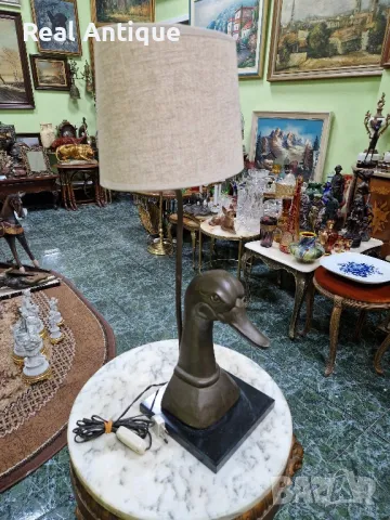 Уникална антикварна дизайнерска настолна фигурална лампа , снимка 5 - Настолни лампи - 49688012