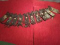 СТАРИННА БРОНЗОВА ОГЪРЛИЦА с КАМЪНИ и ВЕРИЖКА ВЪЗРОЖДЕНСКА ПЛЕТКА ФИЛИГРАН 14207, снимка 4
