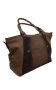 Голяма дамска чанта тип торба с опушени детайли - керемидено кафява, снимка 1