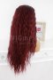 Дълга обемна чуплива тъмночервена перука Елина, снимка 3