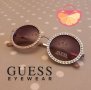 GUESS 🍊 Дамски кръгли слънчеви очила "ROSE GOLG PEARLS" нови с кутия, снимка 1 - Слънчеви и диоптрични очила - 40800132