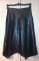 Дълга черна лъскава кожена пола "Zara" / "Зара" с асиметричен подгъв, размер М, снимка 2