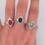 Оригинален Сребърен Пръстен със Сапфири, Рубини, Изумруди , снимка 1