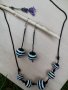 Ръчно изработен комплект колие и обеци - Черно и бяло, снимка 4