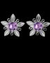 Outlet Sale Сребърни обеци с 5 листенца,колекция"Flowers",purple/нови, снимка 1 - Колиета, медальони, синджири - 44138479