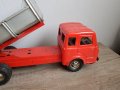 Голяма механична ламаринена играчка самосвал JOUSTRA 1958г, снимка 10