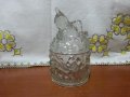 Стара стъклена захарница кутия, снимка 1
