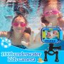 Детска HD Екшън камера/водоустойчив 180° Въртящ се фотоапарат 20MP/подводен спорт/32GB SD карта, снимка 4
