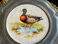 Калаена чиния с рисуван порцелан Патица. , снимка 2