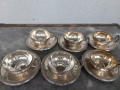 Сребърен сервиз за кафе - 6 чашки и 6 чинийки , снимка 3