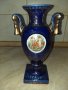 Стара синя английска ваза порцелан, снимка 1