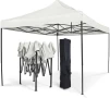 Бяла Сгъваема Градинска Шатра 3×3м тип Хармоника– стабилна, водоустойчива и лесна за разпъване, снимка 4