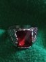 СТАР МЕДЕН ПОСРЕБРЕН ПРЪСТЕН с ЮВЕЛИРНО ФАСЕТИРАН ГОЛЯМ ГРАНАТ АРИСТОКРАТИЧНО АРТ ДЕКО БИЖУ 25194, снимка 16