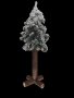 Декоративна дървена елха със заскрежени клони / Височина: 80см, снимка 1 - Декорация за дома - 43500306