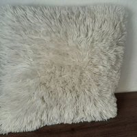 Възглавница с пухкава козина, квадратна форма, за хол, спалня, естествен цвят, 40x40 см, снимка 6 - Възглавници - 39150942