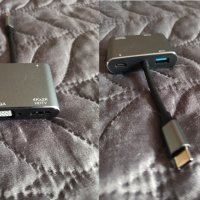 USB-C hub към VGA, HDMI 4K, PD, USB 3.0 за лаптоп, смартфон и таблет, снимка 10 - Кабели и адаптери - 43977139