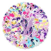 50 бр Малкото Пони My Little Pony самозалепващи лепенки стикери за украса декор картонена торта, снимка 6 - Други - 43992181
