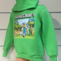 Нов детски суичър в зелен цвят с дигитален печат MINECRAFT, снимка 3 - Детски анцузи и суичери - 38484022